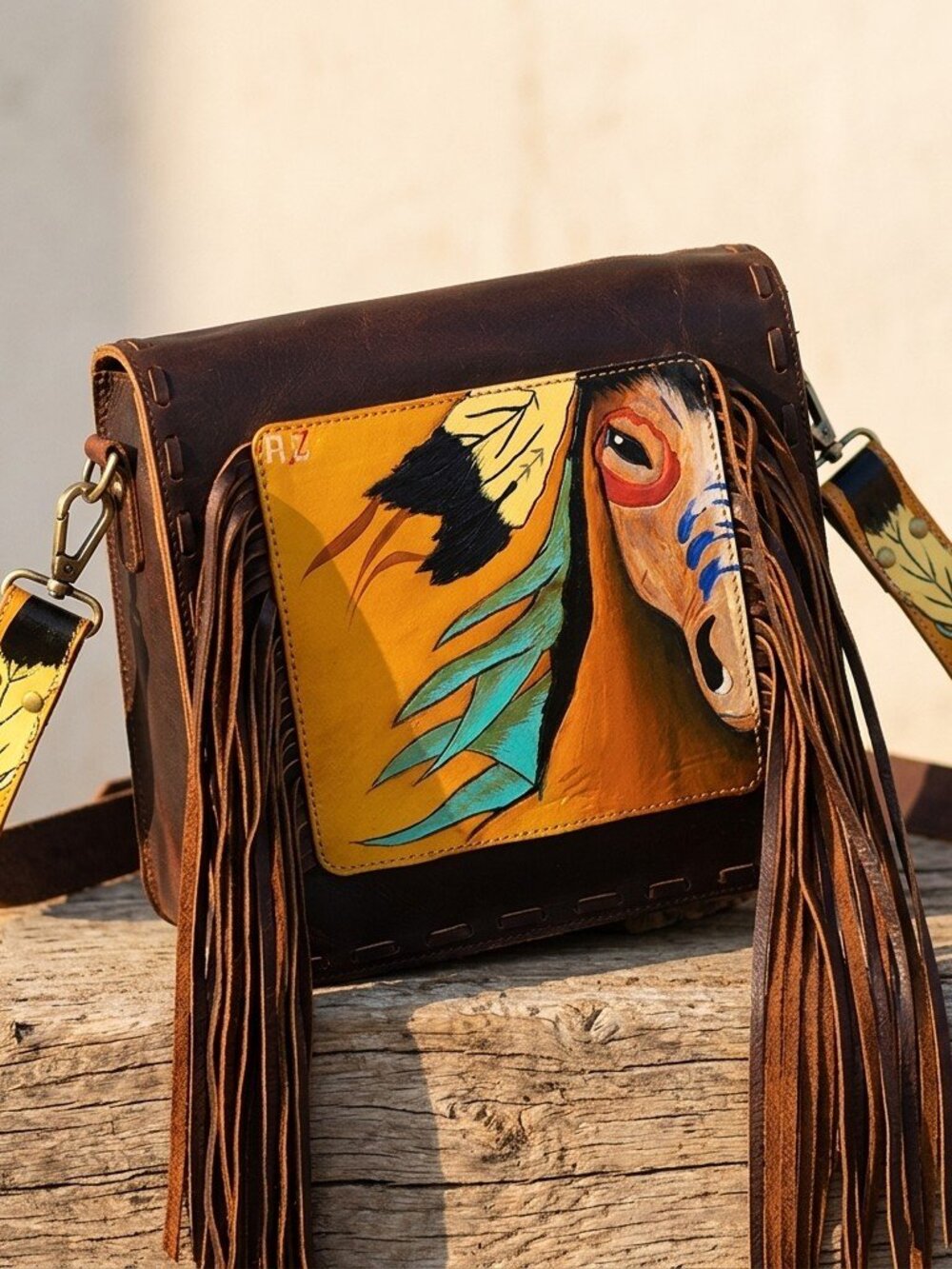 American Darling Wild Horse Western Fringe Crossbody Bag - Picture 9 of 10